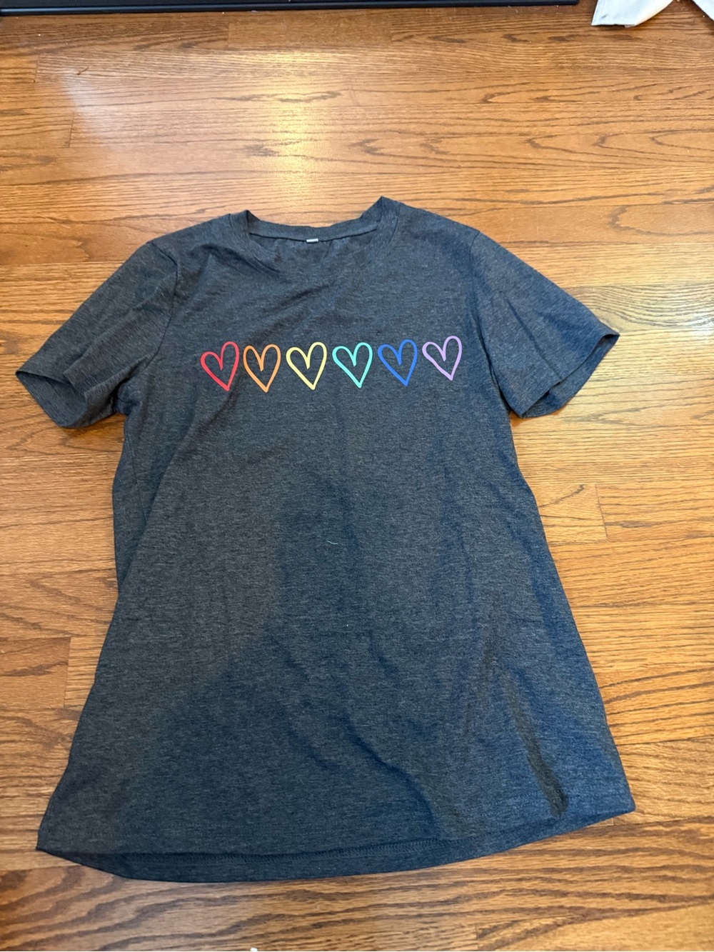 5 for $25! Rainbow Heart Graphic Tee